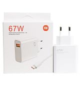 Xiaomi MDY-12-EH originální síťová rychlonabíječka Xiaomi MDY-12-EH + USB-C (Type-C) datový kabel v bílé barvě 5A, 67W