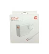 Xiaomi MDY-13-EE originální síťová rychlonabíječka Xiaomi MDY-13-EE + USB-C (Type-C) datový kabel v bílé barvě 120W