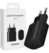 Samsung EP-TA800XWE Cestovní nabíječka Quickcharge 25W + USB-C Datový Kabel Black